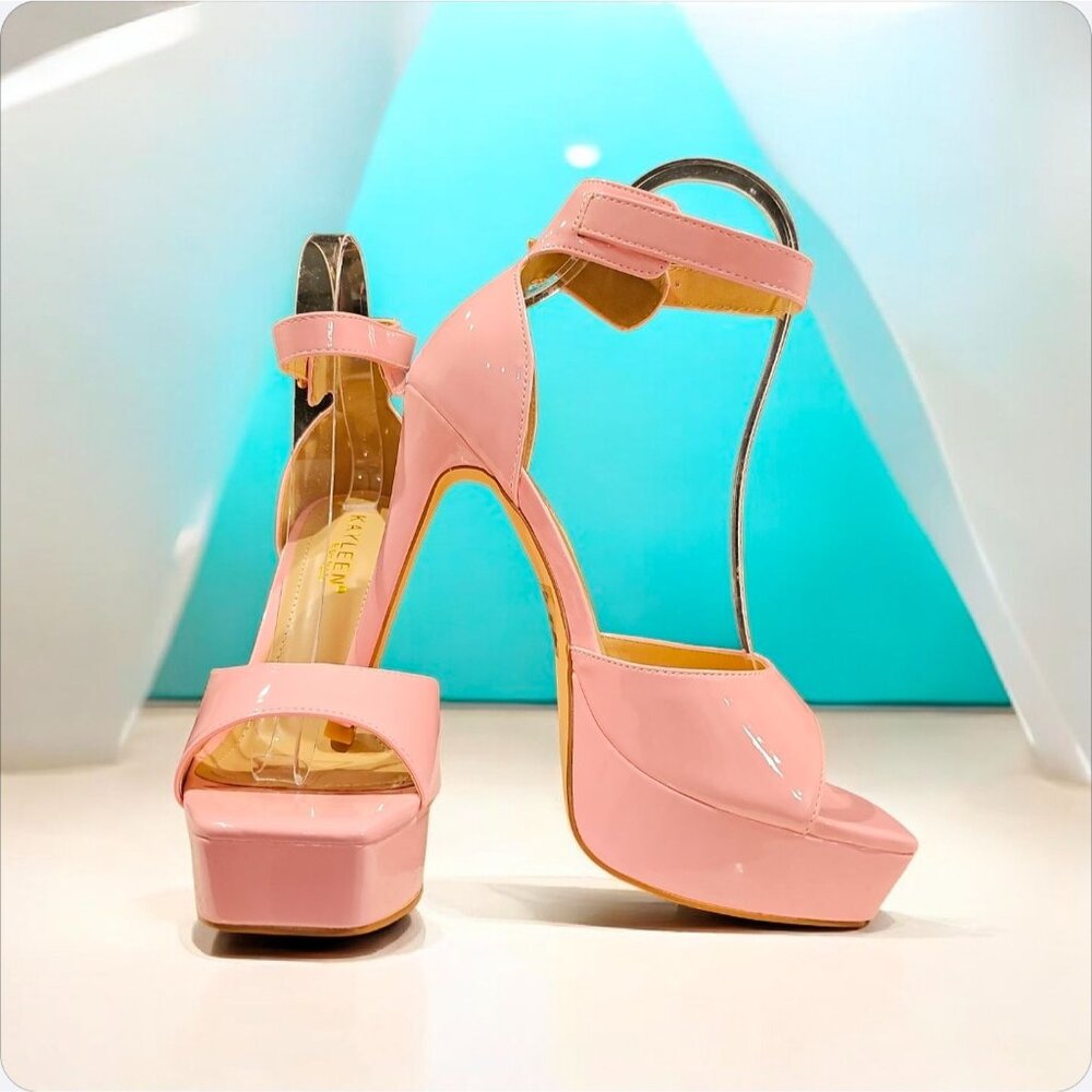 Women’s Platform Ankle-Strap Heels in Pink